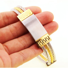 Fashion Silver And Gold Jewelry Hot Sale Jane Stainless Steel Jewelry Bracelet Wire Bangles